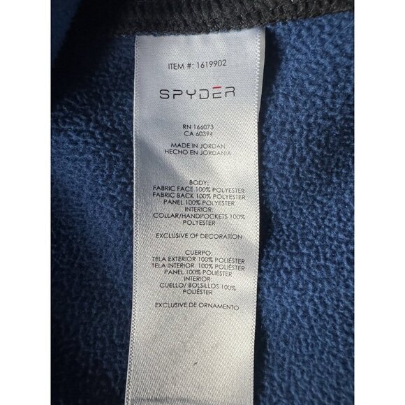 Spyder Men's Sz XL Blue & Black Half Zip Gait Knit Pullover Jacket - Picture 8 of 13
